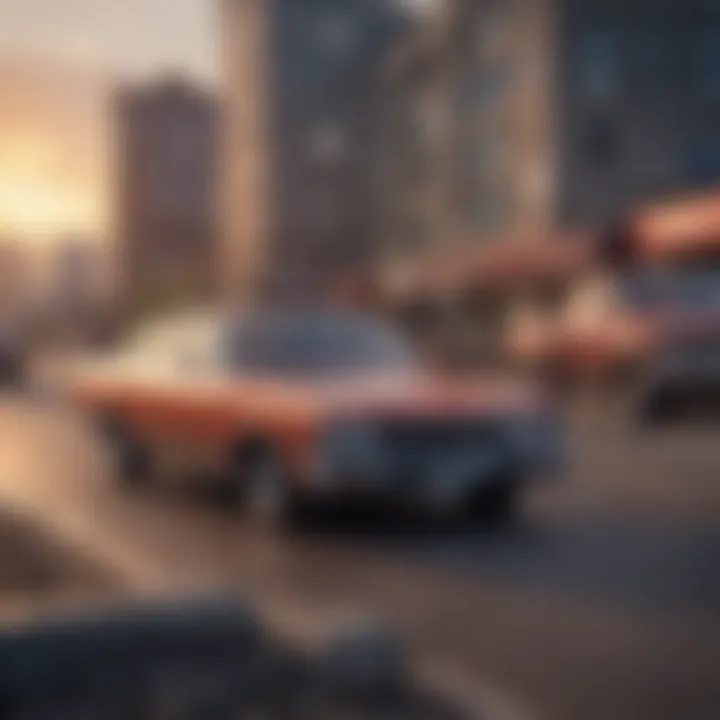 An artistic depiction of collateral assets such as property and vehicles.