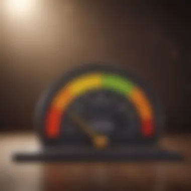 Understanding Credit Scores for Loans A visual representation of a credit score gauge indicating different levels of creditworthiness.