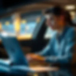 A student reviewing car insurance options on a laptop
