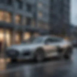 A sleek Audi car parked in an urban setting, symbolizing youth and freedom.