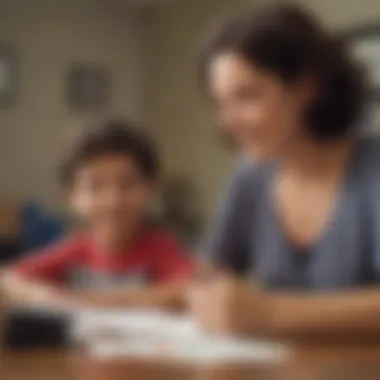 Parental Guidance in Financial Literacy A parent discussing financial literacy concepts with a child.