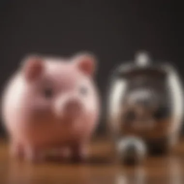 Saving for the Future A newborn baby with a piggy bank symbolizing savings