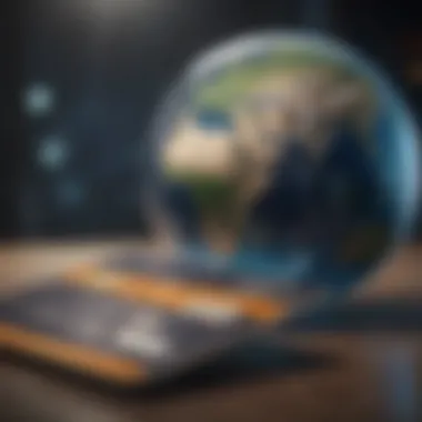Credit card with globe background