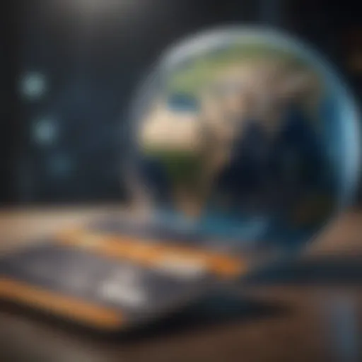 Credit card with globe background