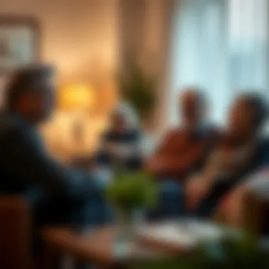 Family Conversations on Funeral Options A family discussing future arrangements in a comforting environment