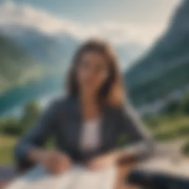 Assessing Insurance Options for Your Journey Traveler reviewing insurance documents with a scenic European backdrop