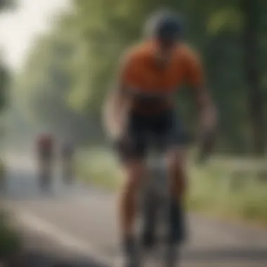 Navigating Challenges in Bicycle Racing Cyclist navigating a challenging race course.