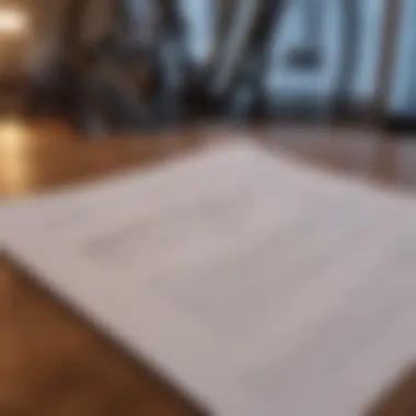 Close up of insurance policy documents on a table.