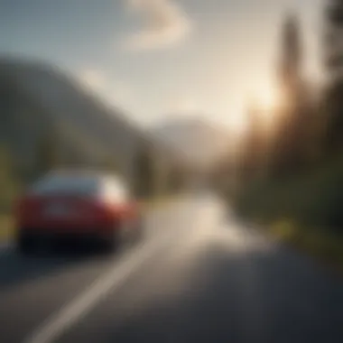 Scenic Road Representing Car Ownership Freedom A scenic road showcasing the freedom of car ownership