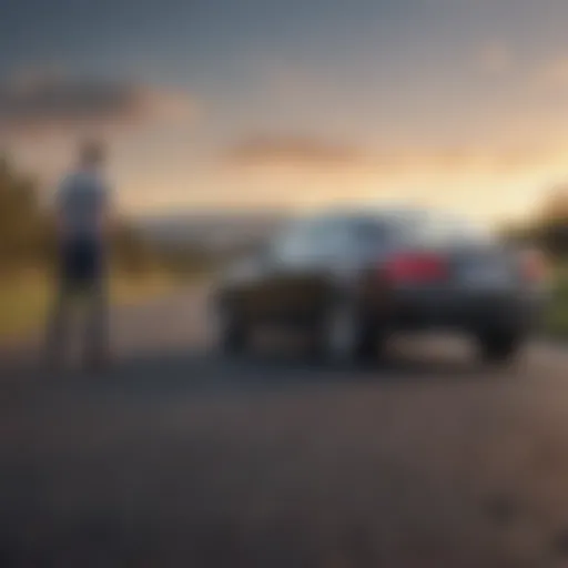 Evaluating Car Insurance Policies Person reviewing car insurance options