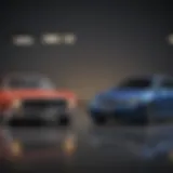 Illustration depicting car loan and financing options side by side