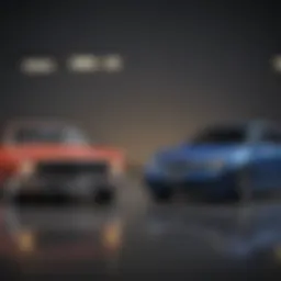 Illustration depicting car loan and financing options side by side