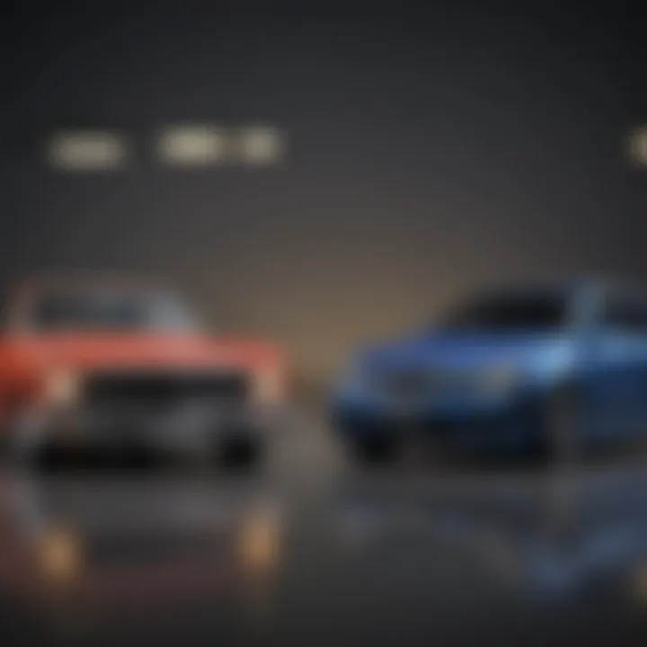 Comparative Analysis of Car Loans and Financing Illustration depicting car loan and financing options side by side