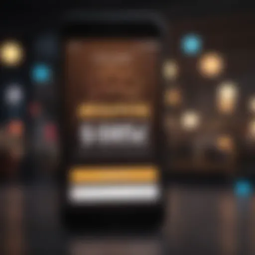 Smartphone Sale Notification A smartphone displaying a vibrant Cyber Monday sale notification on the screen