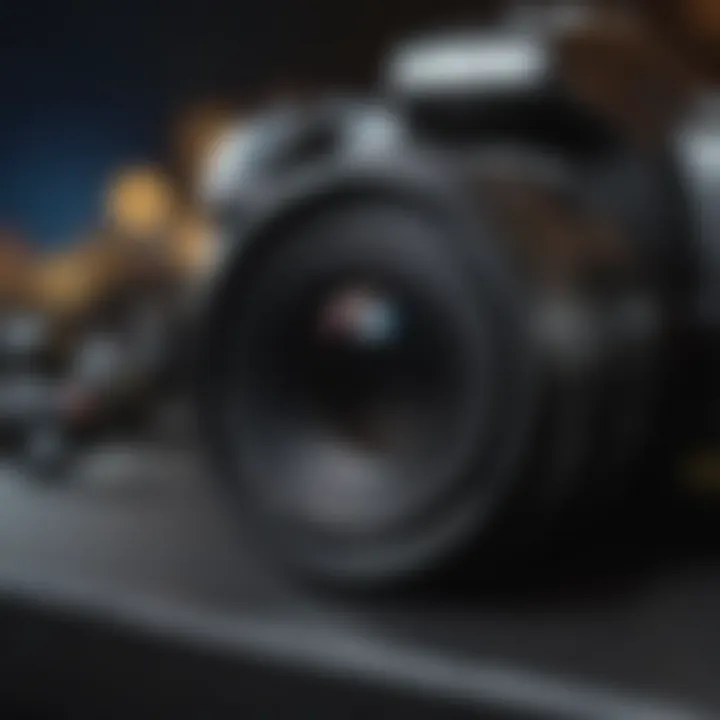 Protective Measures for Camera Equipment A close-up of a camera lens with a protective case symbolizing insurance.