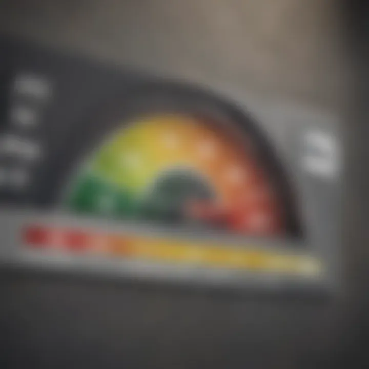 Illustration showing the credit score scale with indicators