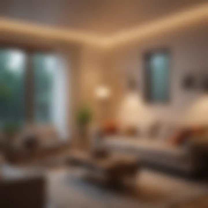 LED light bulbs in a cozy living room