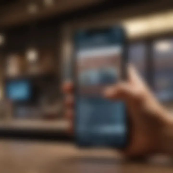 A smartphone displaying a banking app with user-friendly navigation