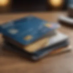 Concept of financial balance with two credit cards