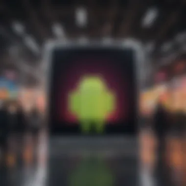 Vibrant Visuals on a Large Display A stunning display of a large-screen Android device showcasing vibrant visuals