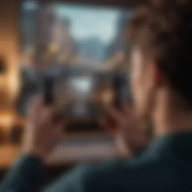 Immersive Gaming Experience on a Large Screen User enjoying immersive gaming experience on a large-screen Android device