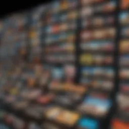 A diverse selection of TV movie packages displayed on a digital screen.