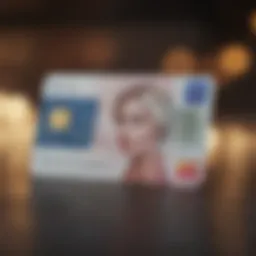 A stylish Euro money card showcasing its sleek design