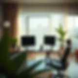 Modern home office setup with high-speed internet connection