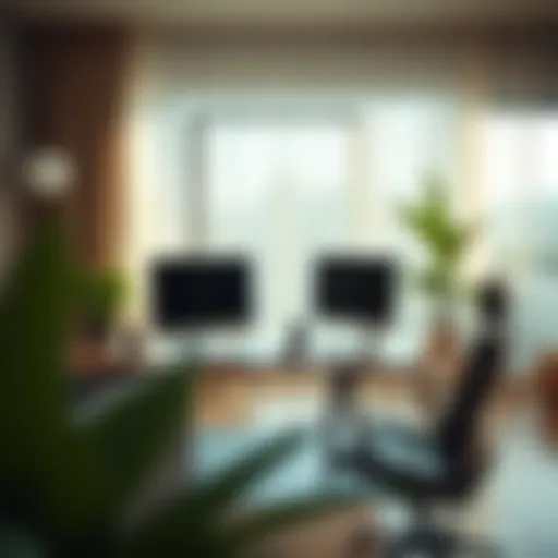 Modern Home Office with High-Speed Internet Modern home office setup with high-speed internet connection