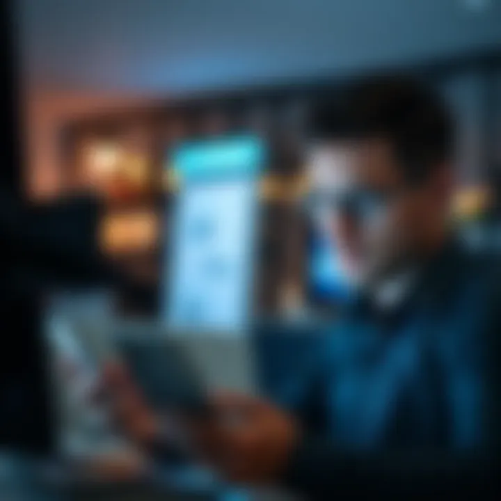 A person analyzing various prepaid internet service options