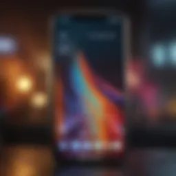 Close-up of a smartphone screen showcasing vibrant colors and high resolution
