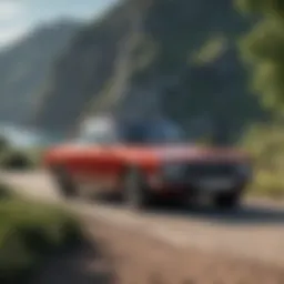 A stylish car parked in a scenic location, representing leasing options.