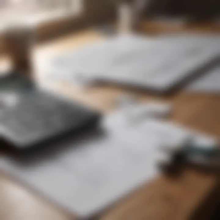 A calculator and financial documents on a desk