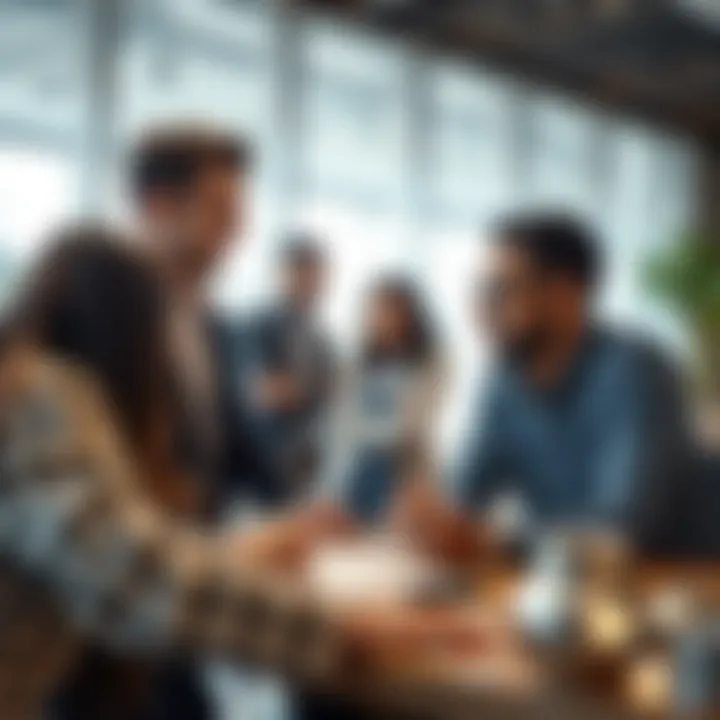 Young professionals discussing joint banking strategies