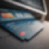 Close-up of a prepaid debit card with a cash withdrawal ATM