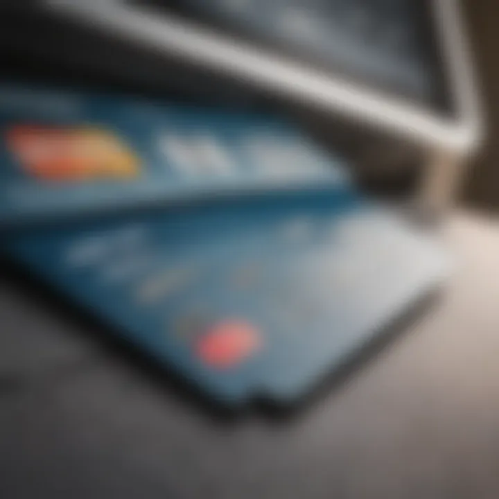 Close-up of a prepaid debit card with a cash withdrawal ATM