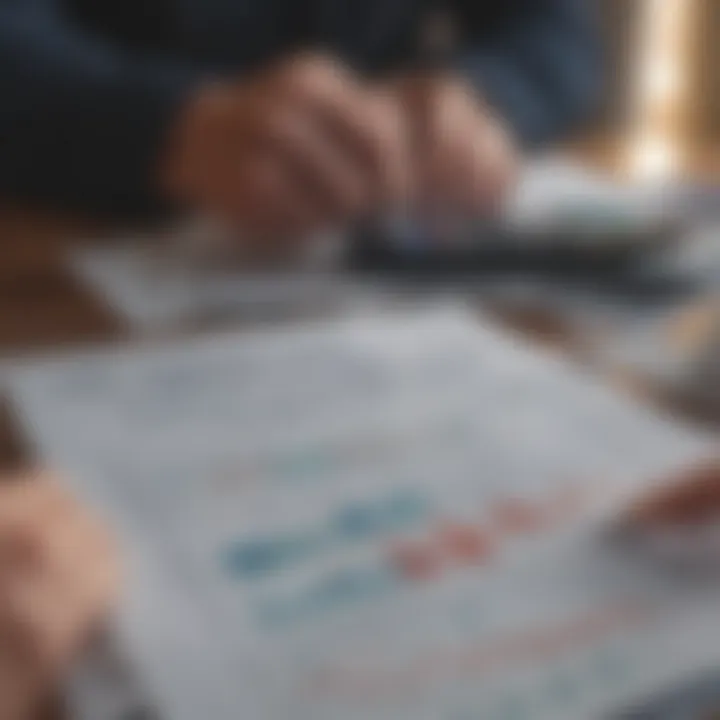 A financial planner reviewing graphs and charts related to savings