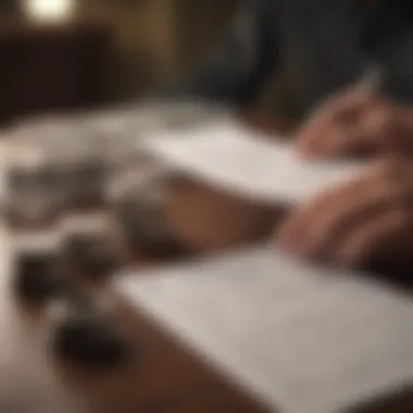 Analyzing Interest Rates A person analyzing interest rate documents