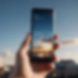 Close-up view of a modern sky phone showcasing its sleek design and interface