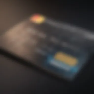 A close-up of a credit card with security features