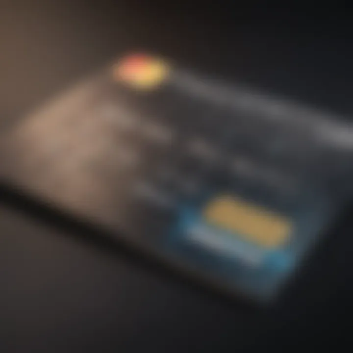 A close-up of a credit card with security features