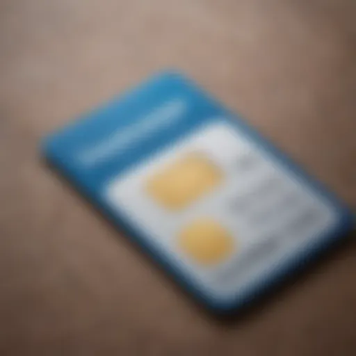 Lycamobile SIM Card Detail A close-up of a Lycamobile SIM card on a textured surface.