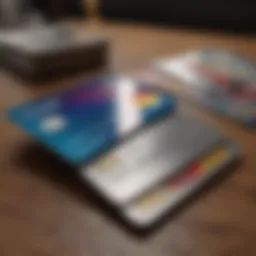 A variety of credit cards displayed on a table