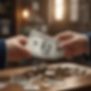 Practical Applications of Currency Exchange Scene depicting practical applications of currency exchange