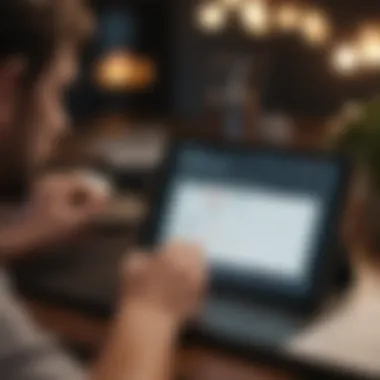 A user analyzing credit report data on a tablet