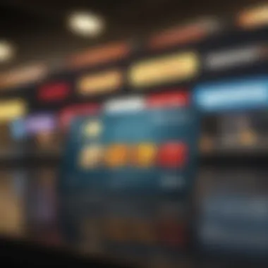 A computer screen displaying various credit card options