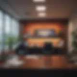 A serene bank office environment illustrating professionalism in offshore banking.