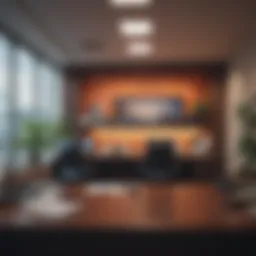 A serene bank office environment illustrating professionalism in offshore banking.