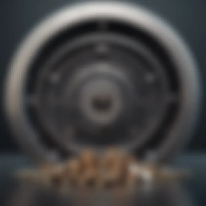 Financial Security and Privacy An abstract concept of financial security and privacy, represented by a secure vault.