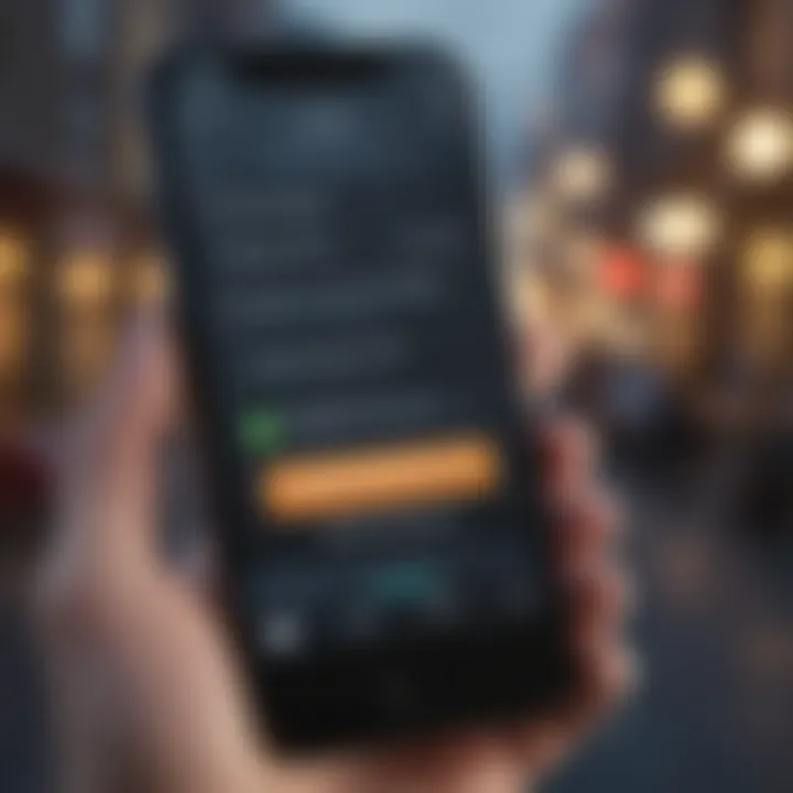 Smartphone displaying a mobile data plan